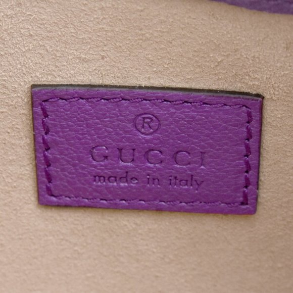 GUCCI Authentic Purple Leather GG Marmont Shoulder Bag - Picture 7 of 10